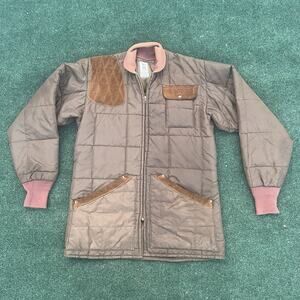 Vintage Bob Allen Quilted Shooting Jacket Suede Trim Puffer Men’s USA Large/XL